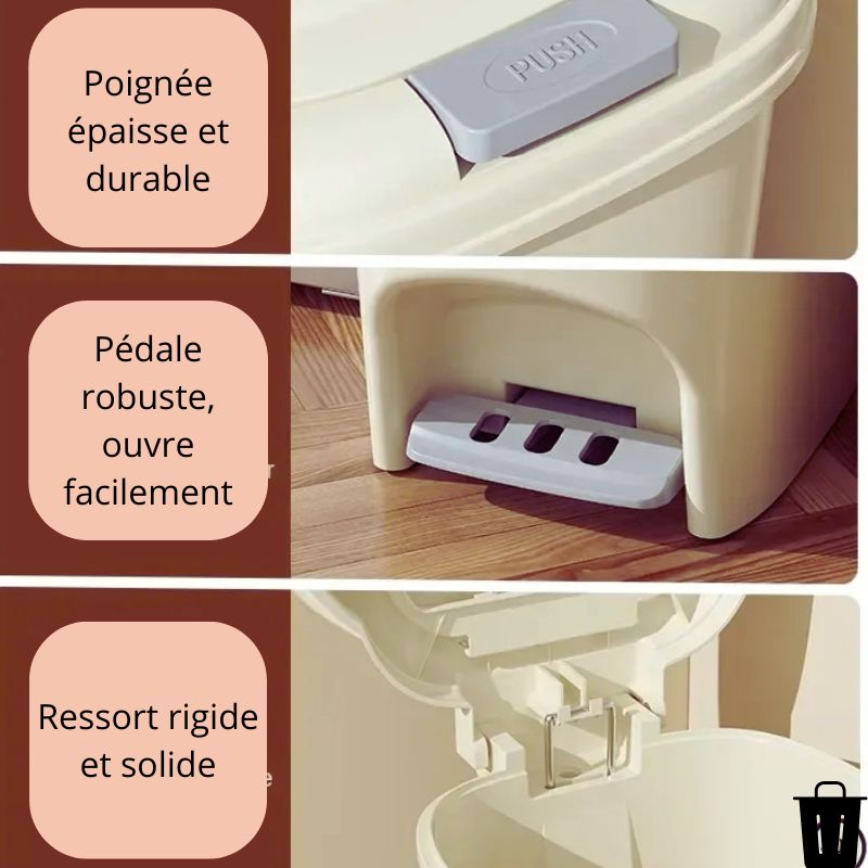 Poubelle cuisine | Pédale étanche 20L