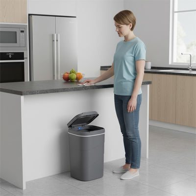 poubelle cuisine 13L intelligente ouverture automatique femme comptoir trash kitchen intelligence automatic open
