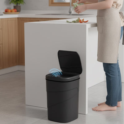 poubelle cuisine intelligente ouverture automatique 17L jambes femme kitchen trash automatic